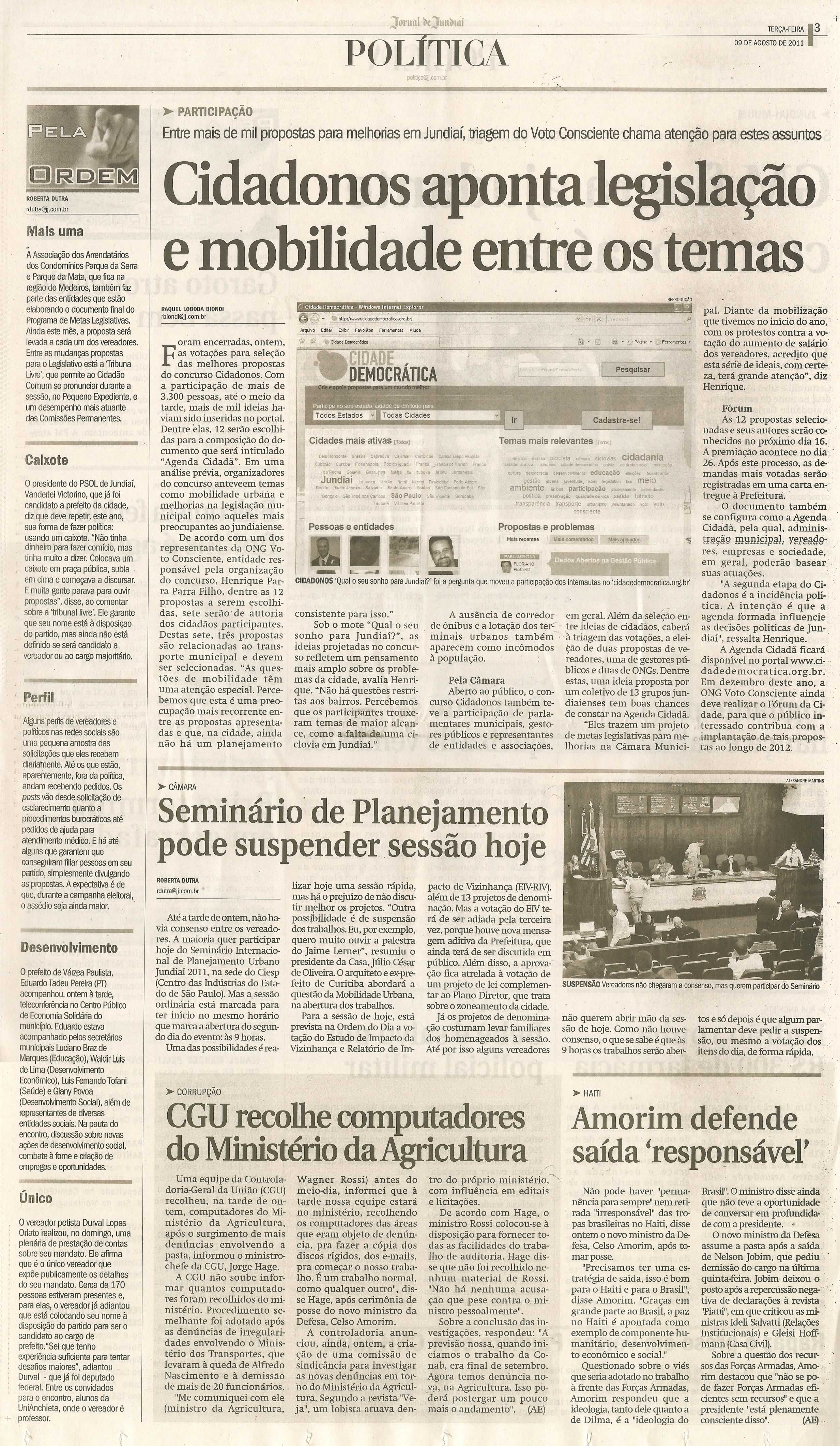Jornal de Jundiaí - 09/08/2011