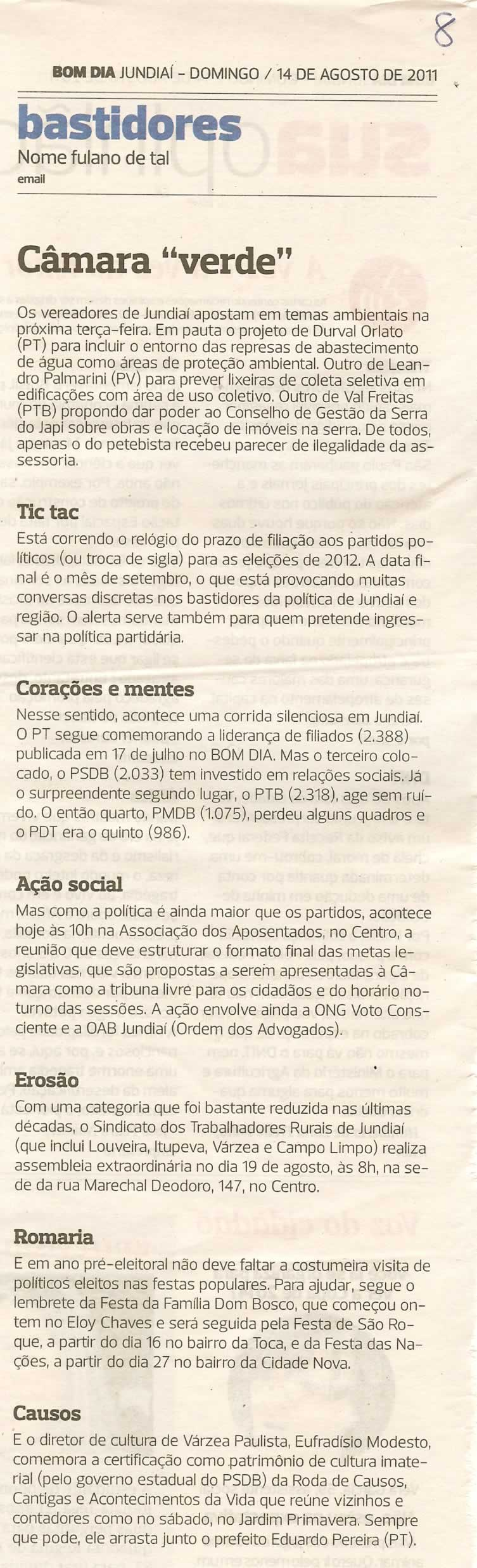 Bom Dia Jundiaí - 14/08/2011