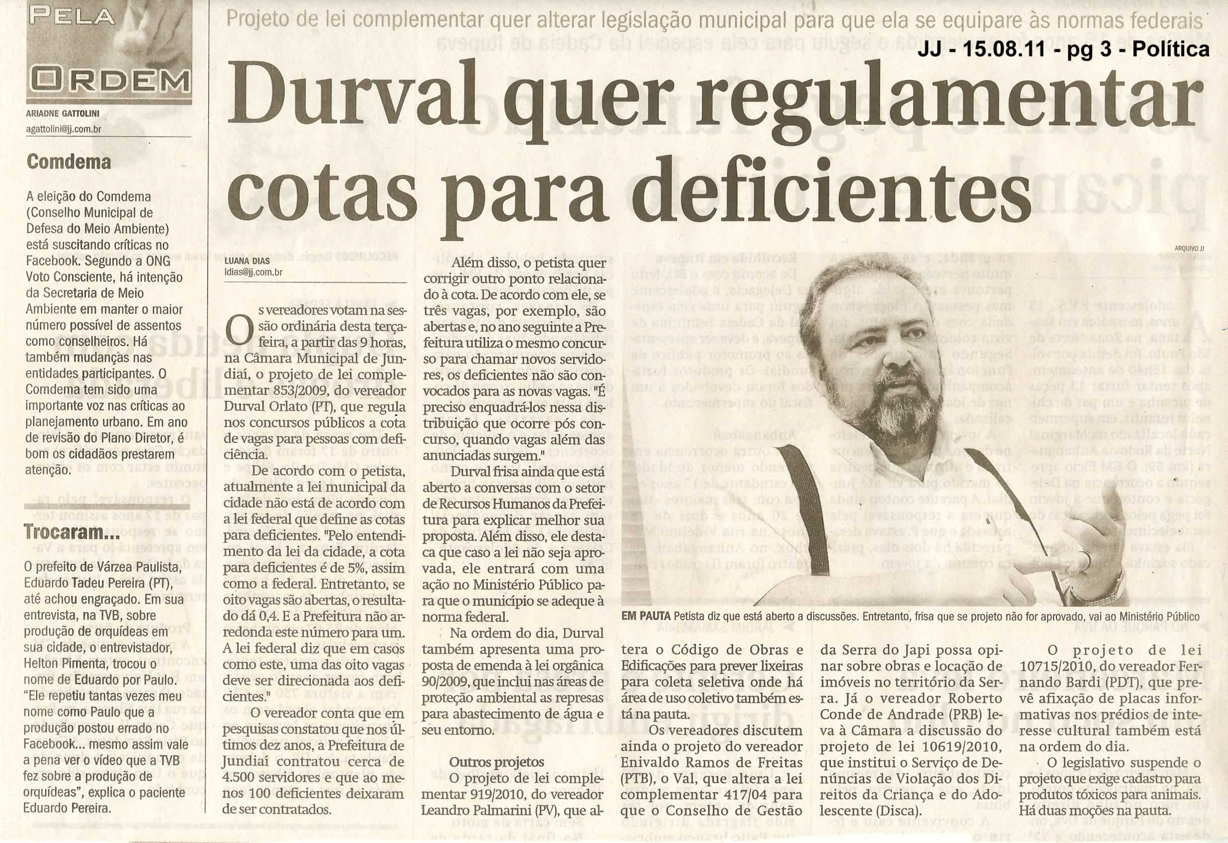 Jornal de Jundiaí - 15/08/2011