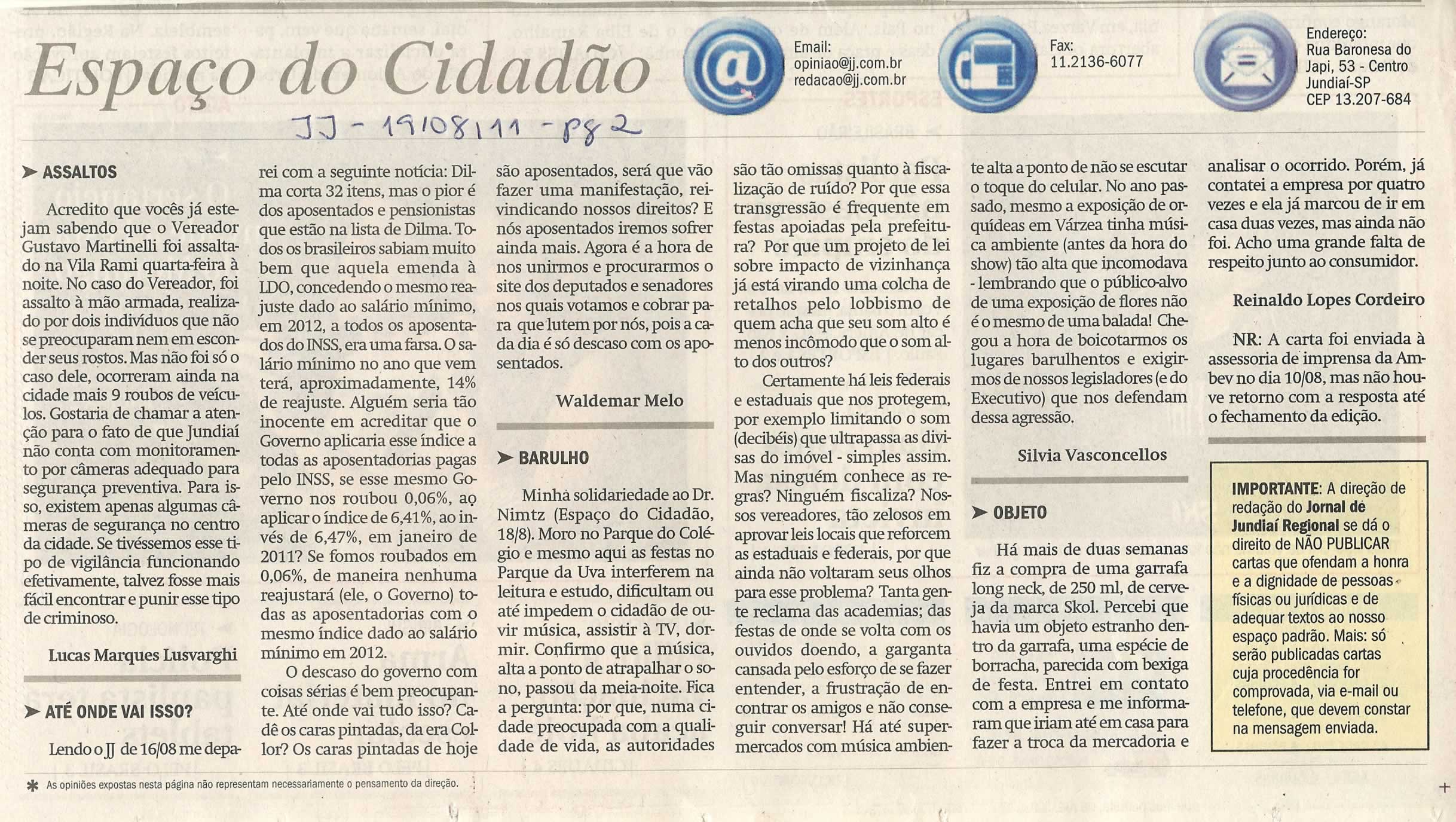 Jornal de Jundiaí - 19/08/2011