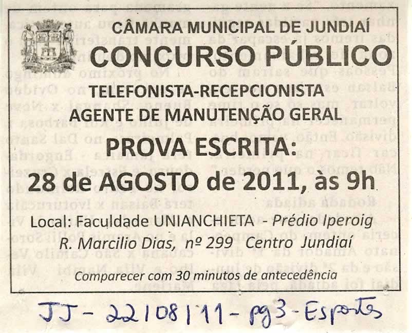Jornal de Jundiaí - 22/08/2011