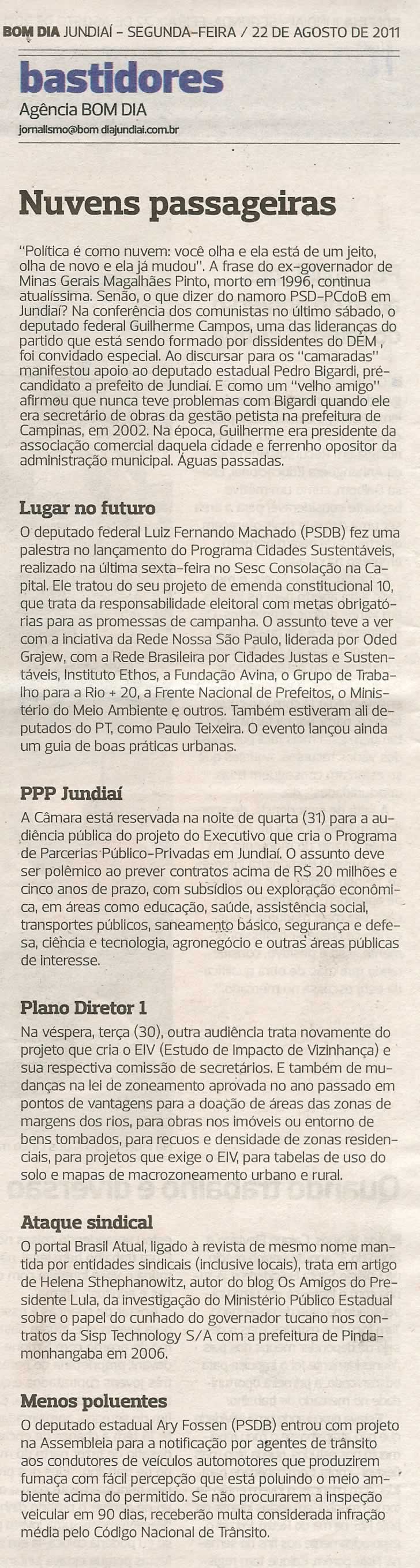 Bom Dia Jundiaí - 22/08/2011