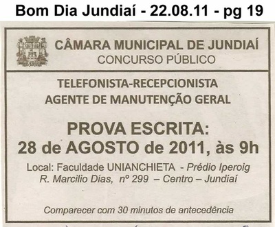 Bom Dia Jundiaí - 22/08/2011