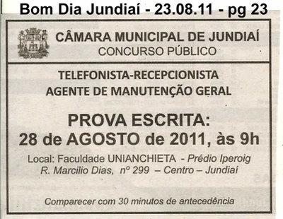 Bom Dia Jundiaí - 23/08/2011