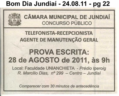 Bom Dia Jundiaí - 24/08/2011