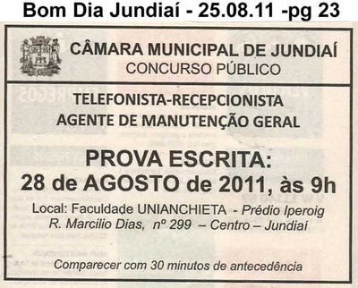 Bom Dia Jundiaí - 25/08/2011