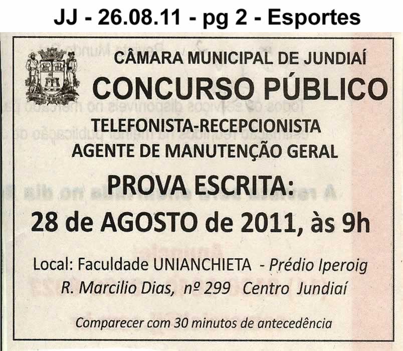 Jornal de Jundiaí - 26/08/2011