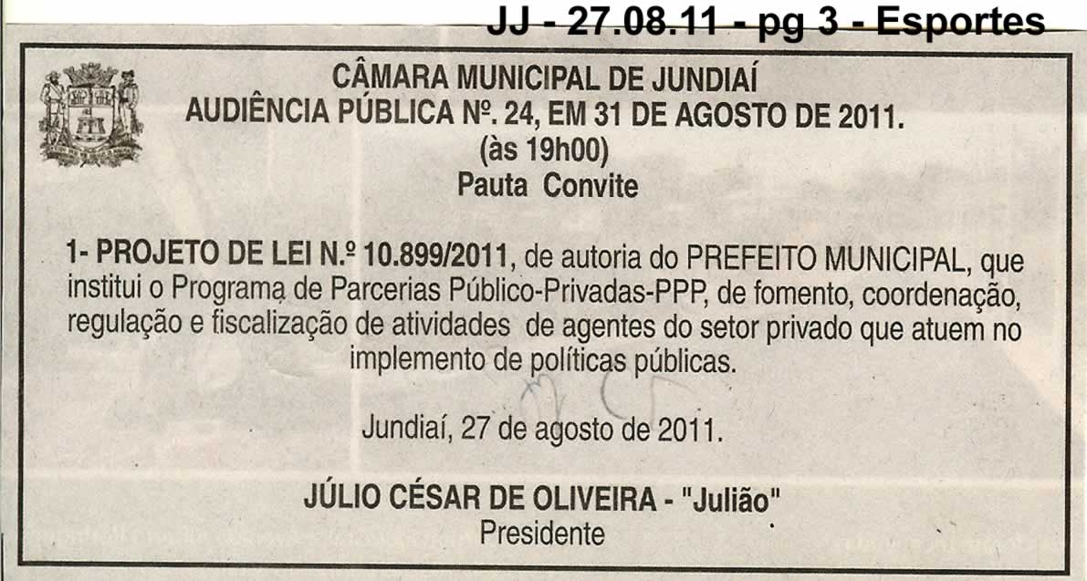 Jornal de Jundiaí - 27/08/2011