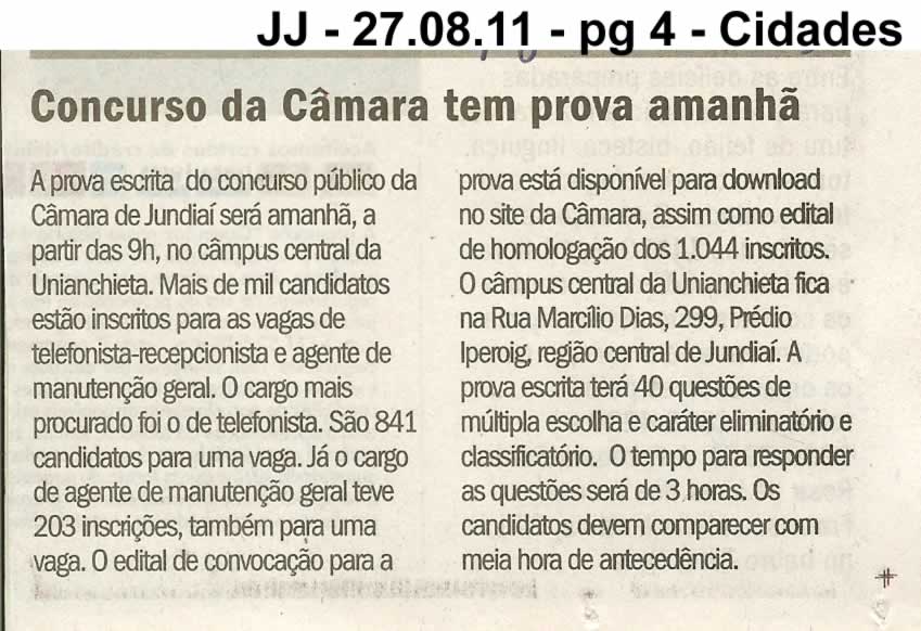 Jornal de Jundiaí - 27/08/2011