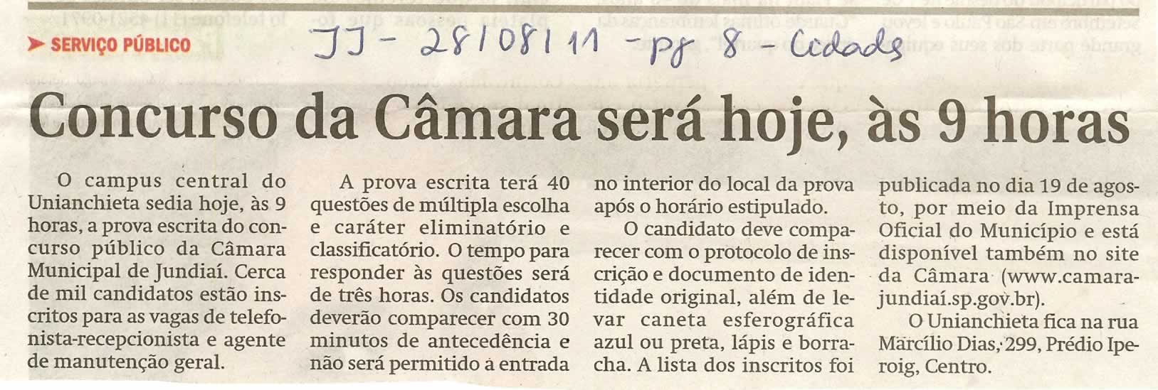 Jornal de Jundiaí - 28/08/2011