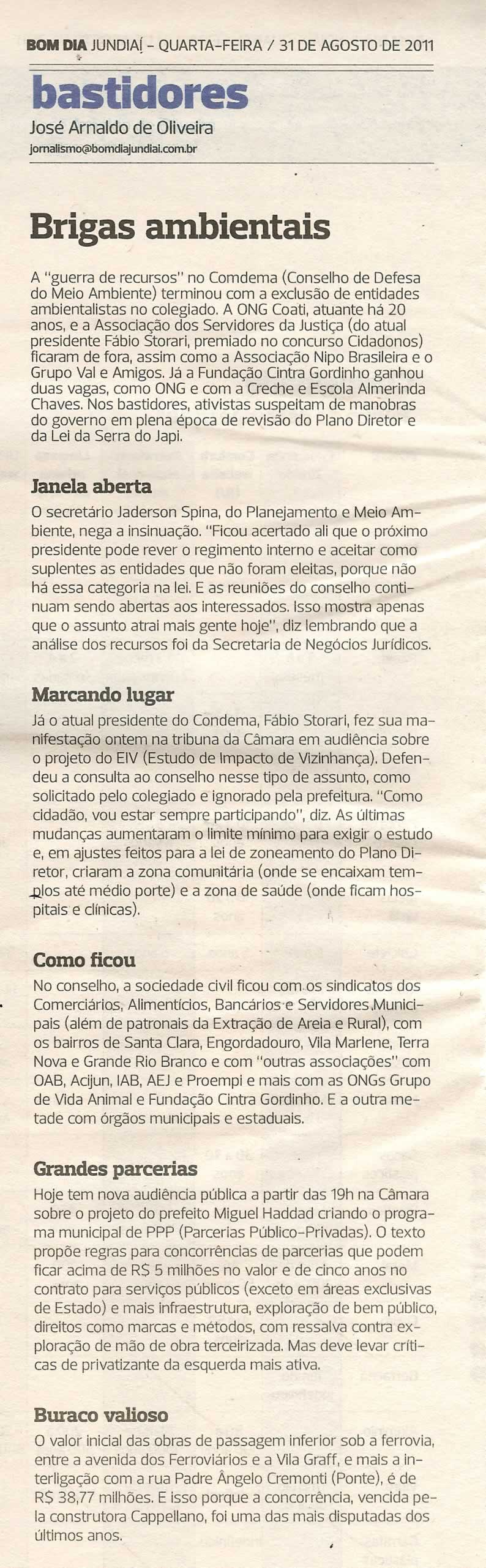 Bom Dia Jundiaí - 31/08/2011