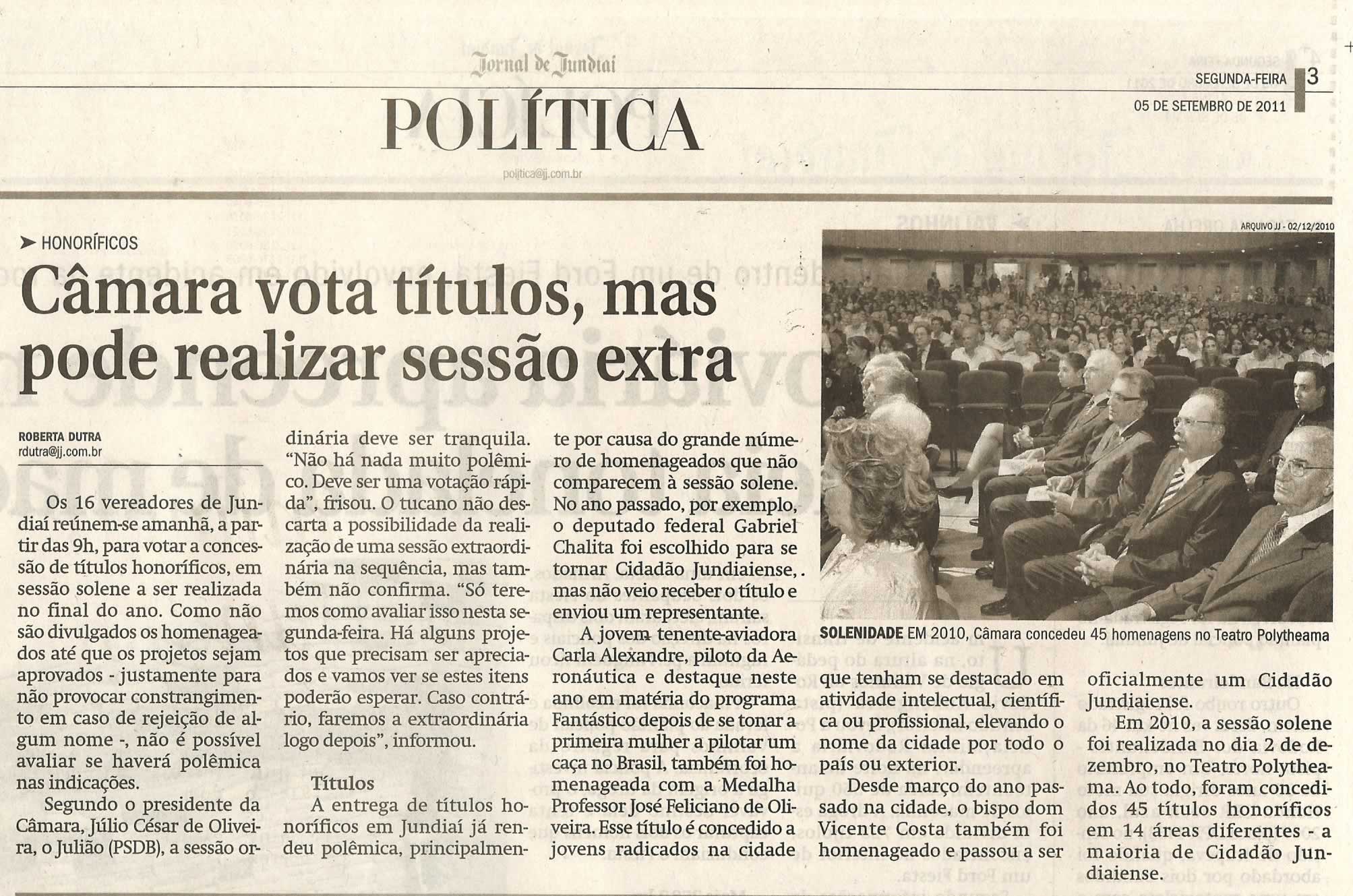 Jornal de Jundiaí - 05/09/2011