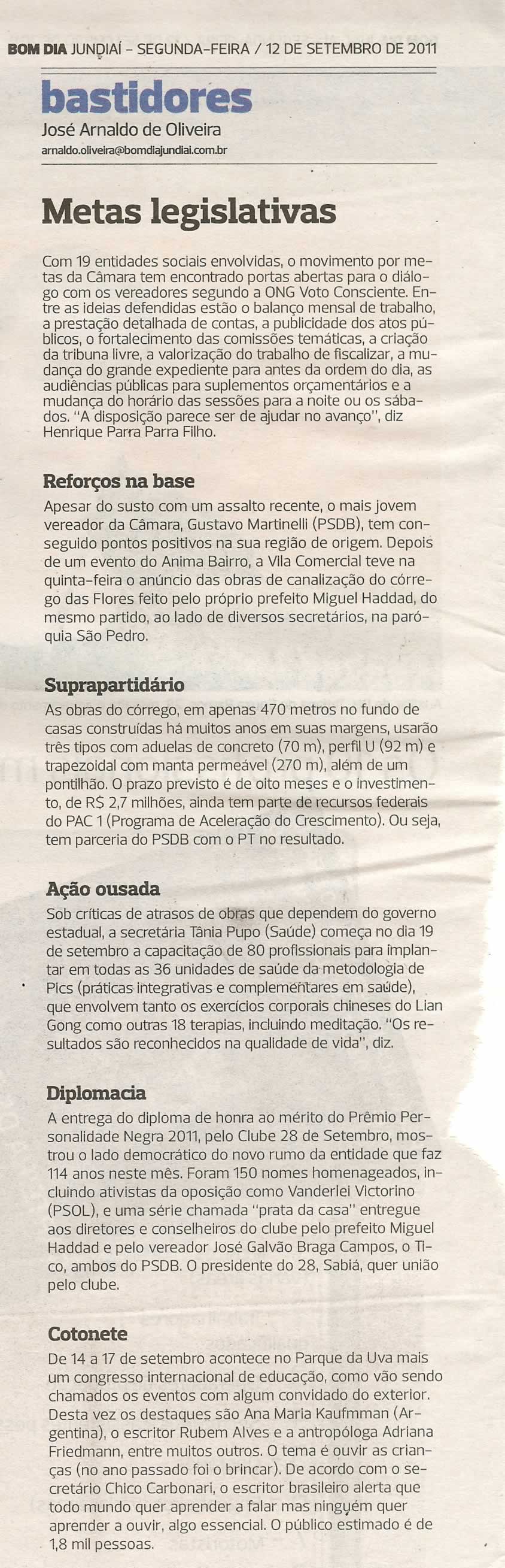 Bom Dia Jundiaí - 12/09/2011