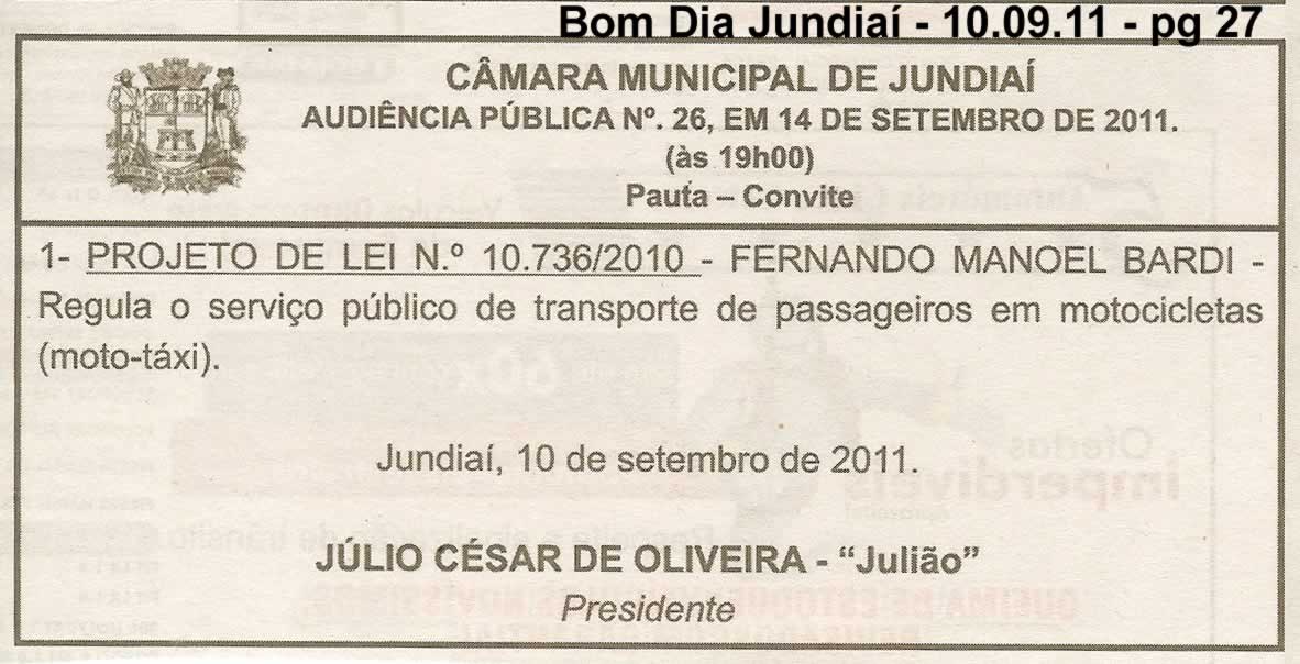 Bom Dia Jundiaí - 10/09/2011