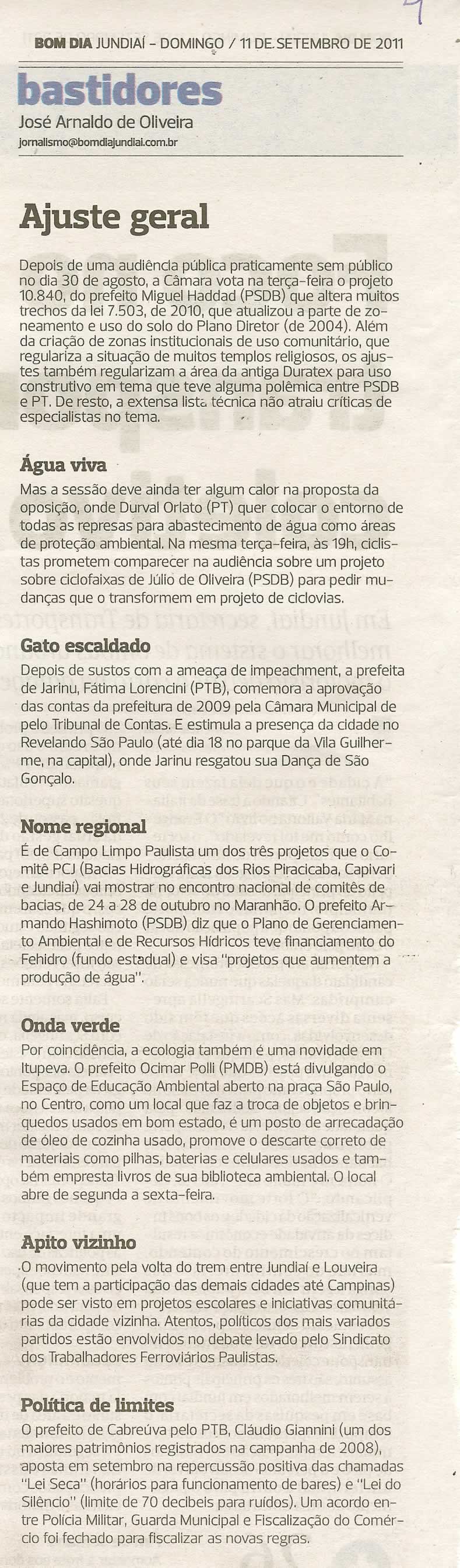 Bom Dia Jundiaí - 11/09/2011