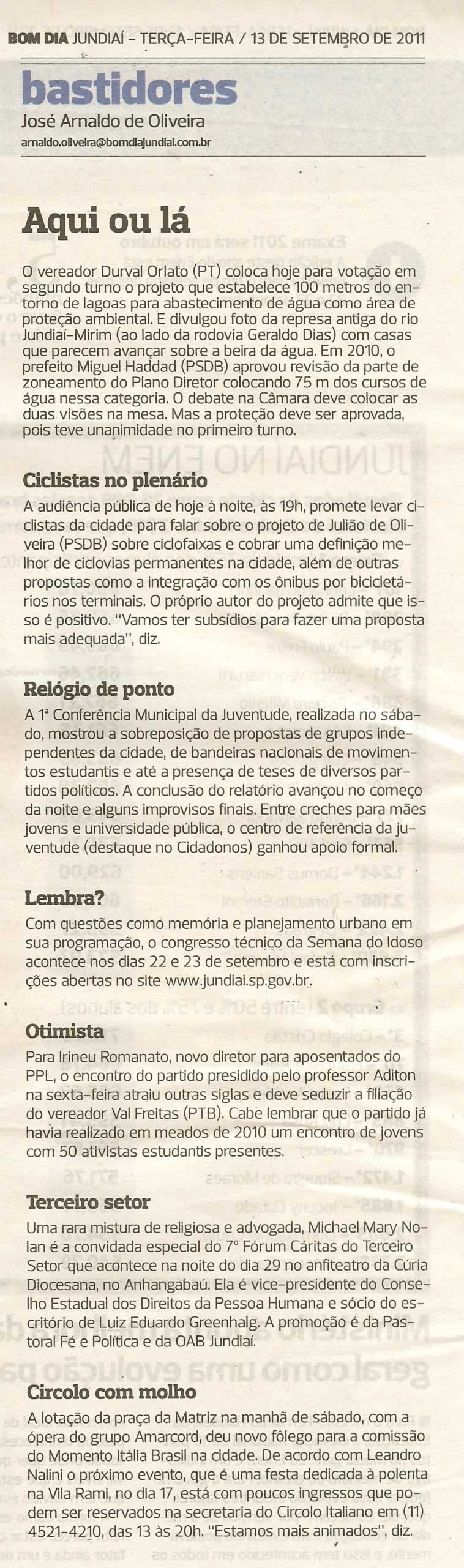 Bom Dia Jundiaí - 13/09/2011