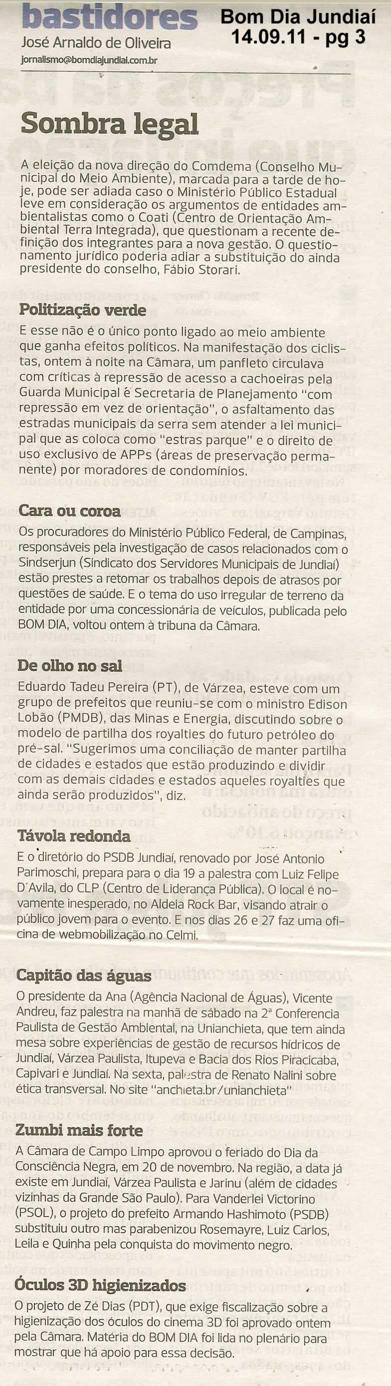 Bom Dia Jundiaí - 14/09/2011