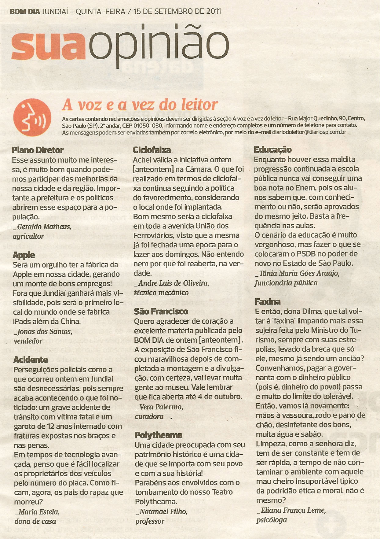 Bom Dia Jundiaí - 15/09/2011
