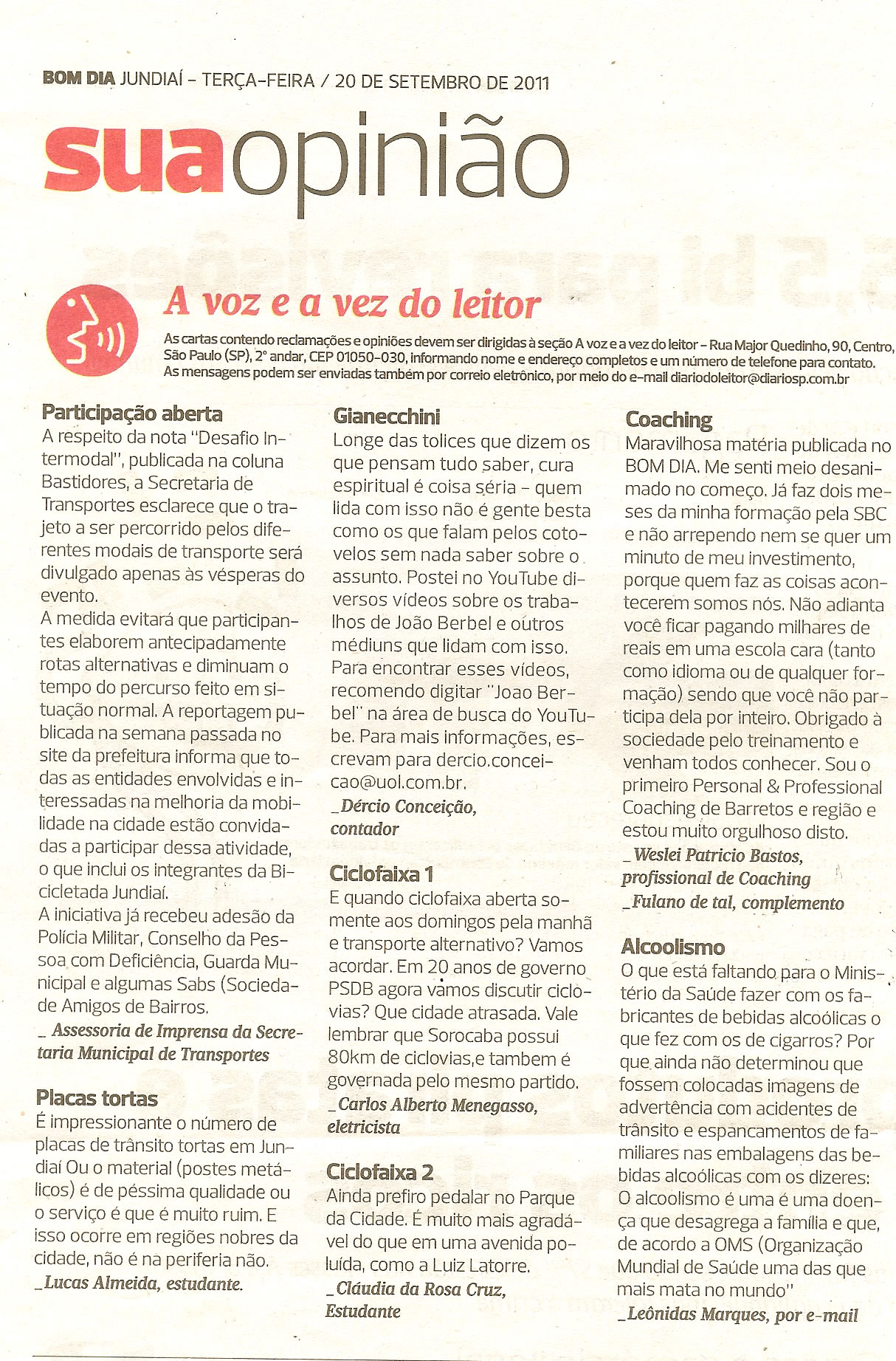 Bom Dia Jundiaí - 20/09/2011