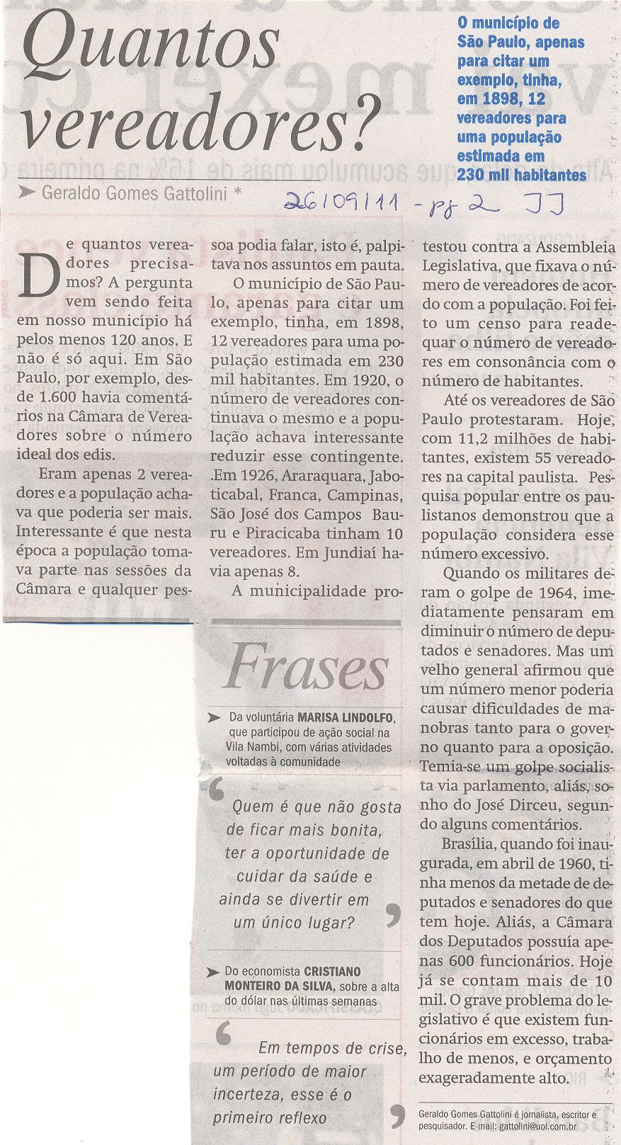 Jornal de Jundiaí - 26/09/2011
