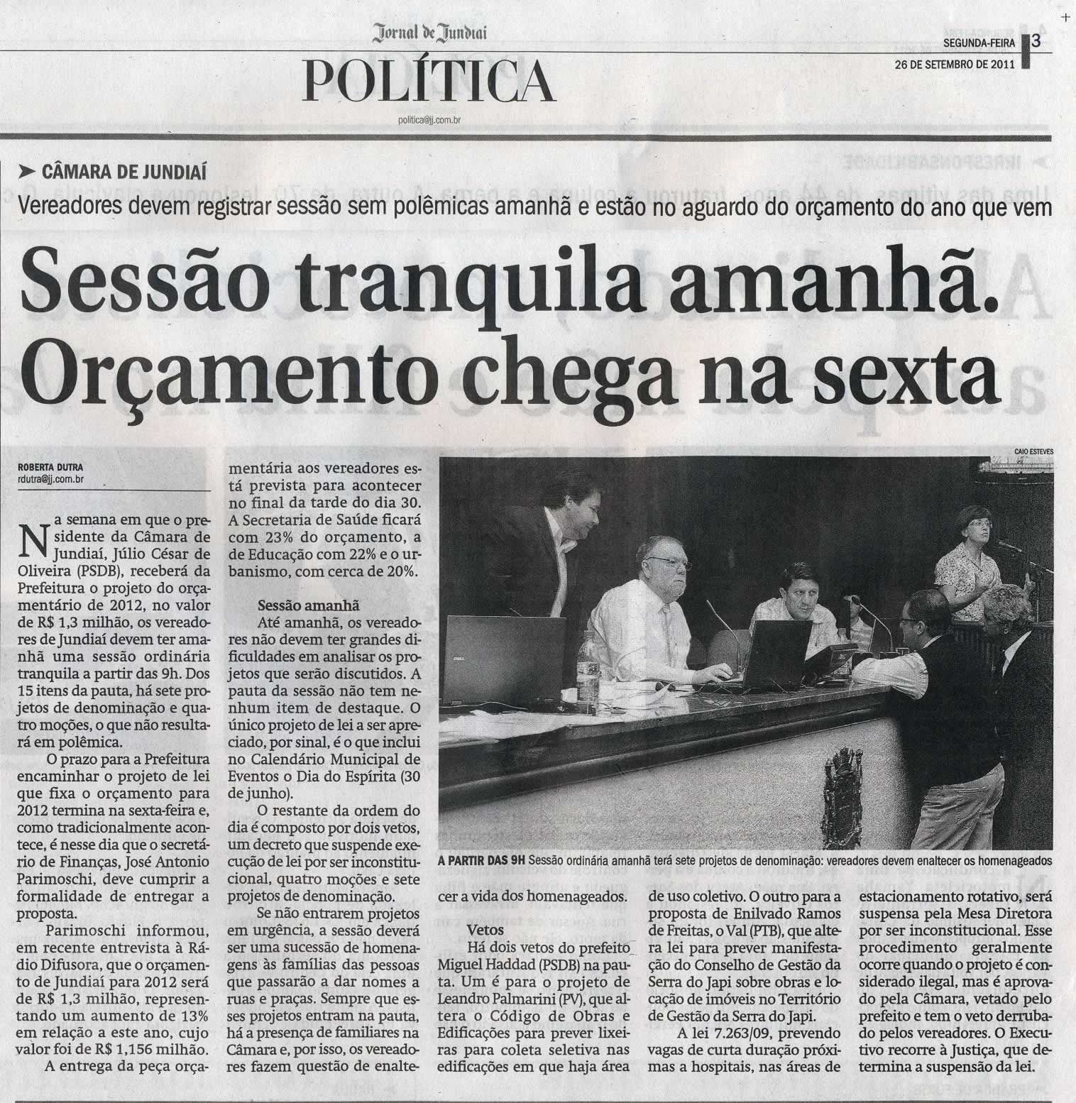 Jornal de Jundiaí - 26/09/2011