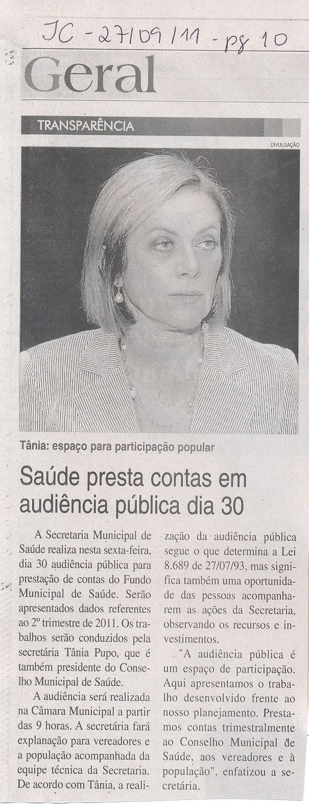 Jornal da Cidade - 27/09/2011