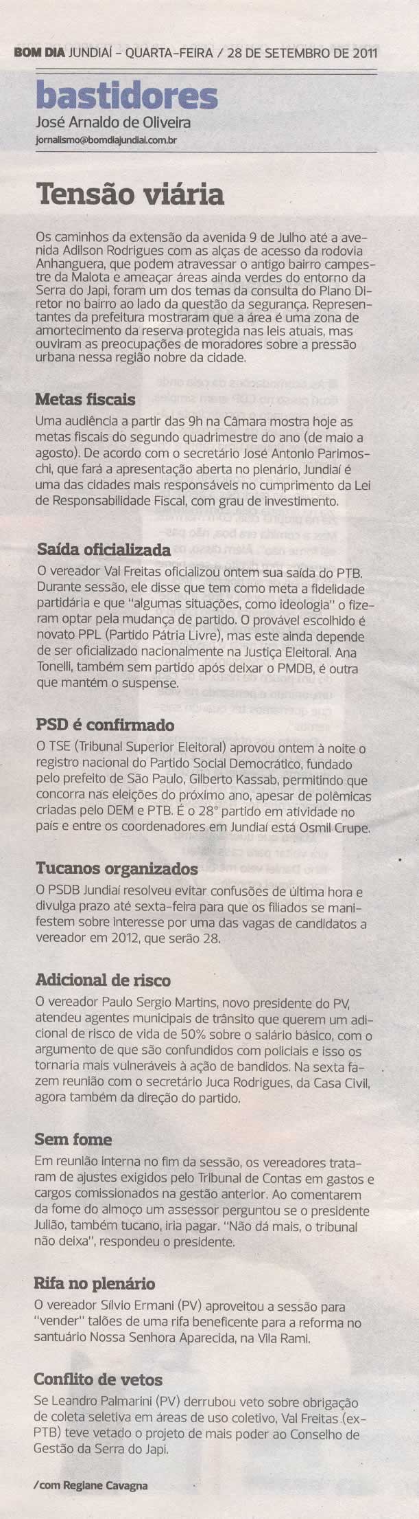 Bom Dia Jundiaí - 28/09/2011