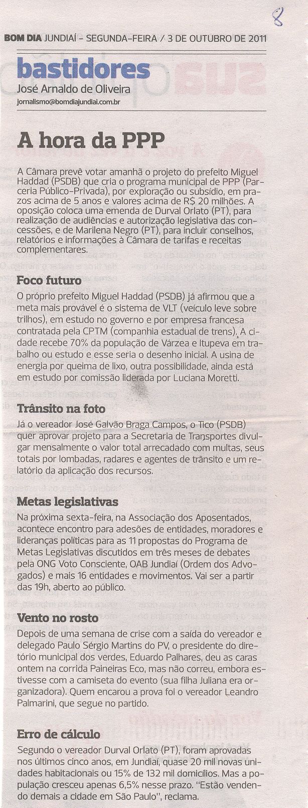 Bom Dia Jundiaí - 03/10/2011
