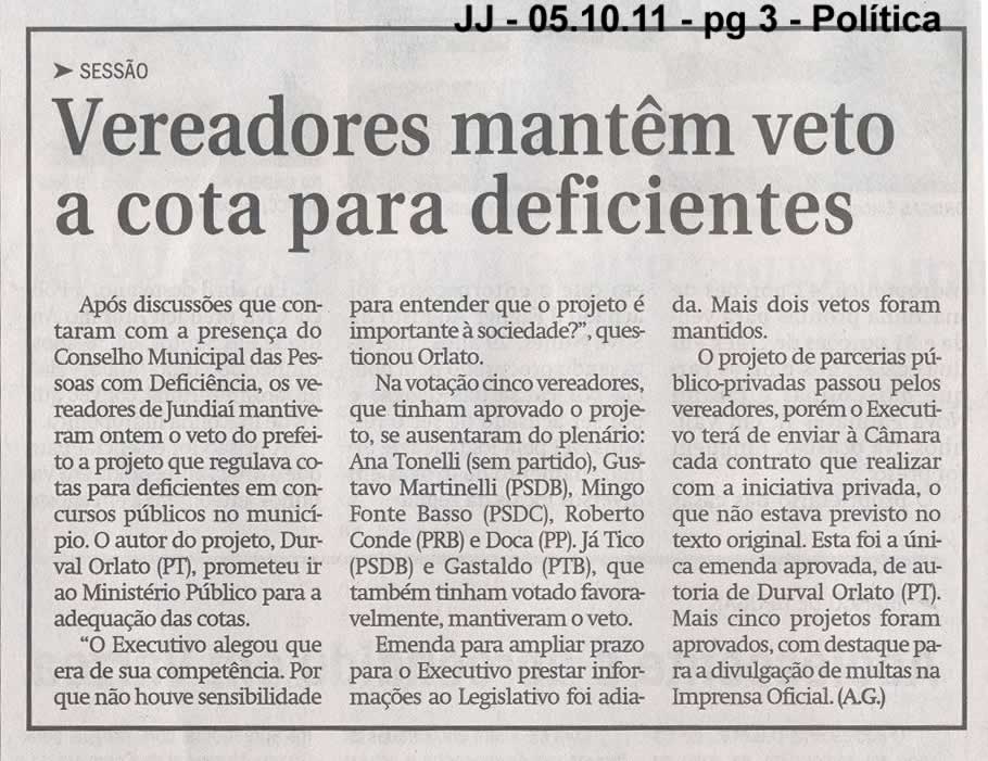 Jornal de Jundiaí - 05/10/2011