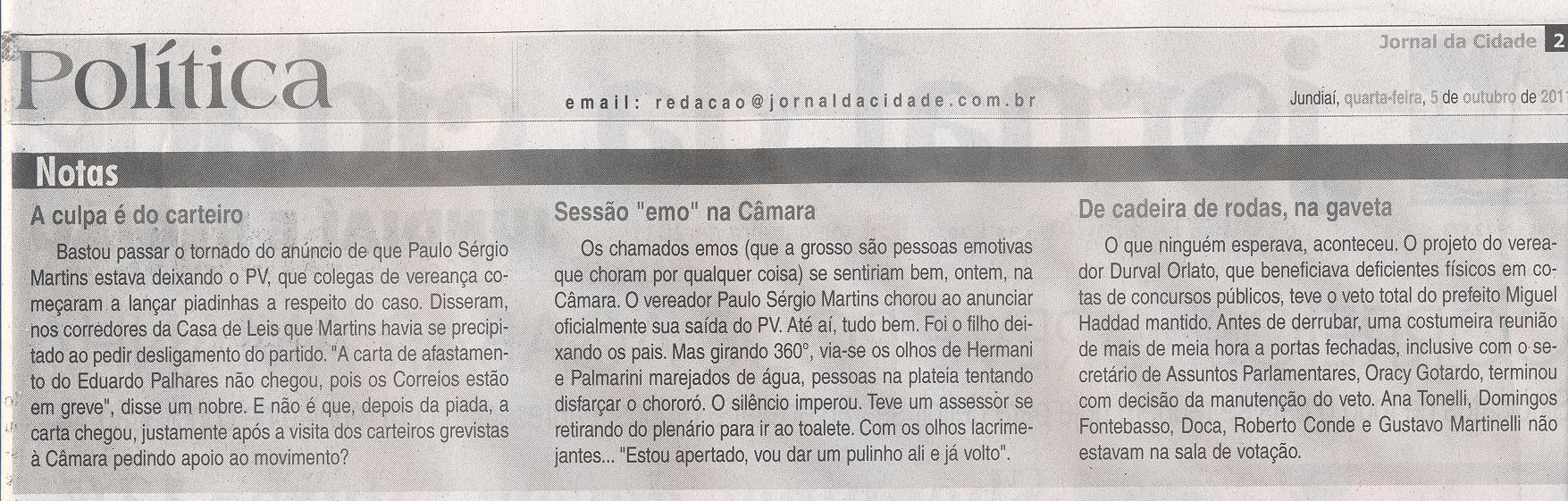 Jornal da Cidade - 05/10/2011