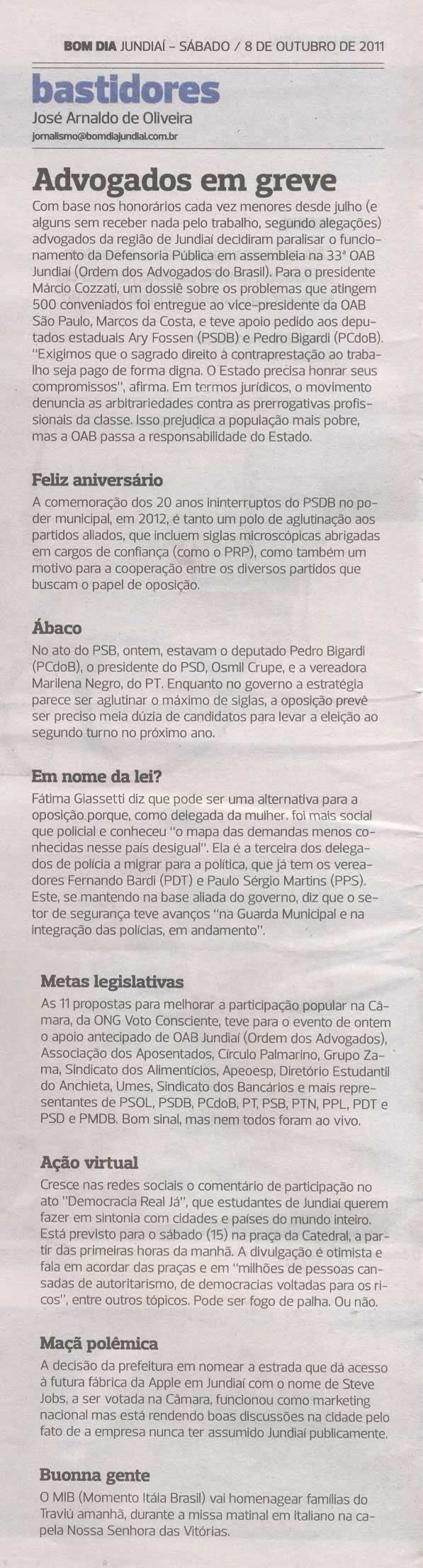 Bom Dia Jundiaí - 08/10/2011