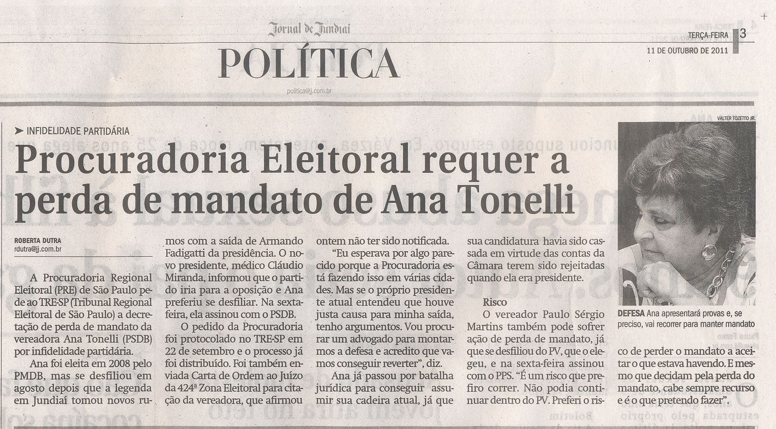 Jornal de Jundiaí - 11/10/2011