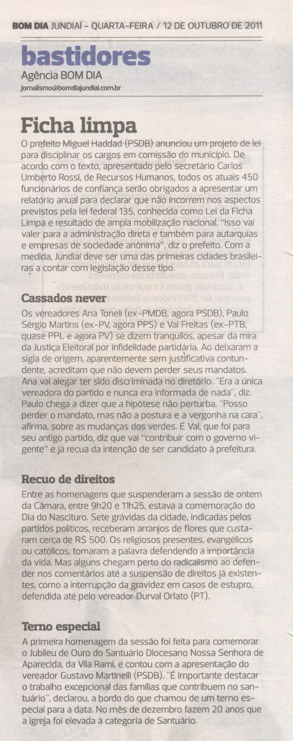Bom Dia Jundiaí - 12/10/2011