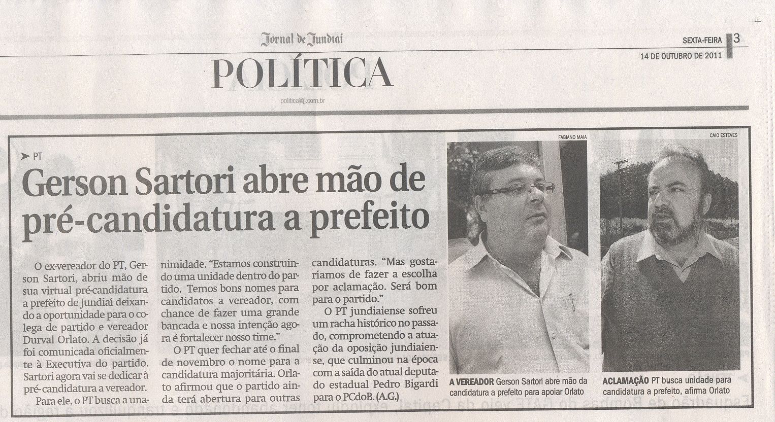 Jornal de Jundiaí - 14/10/2011