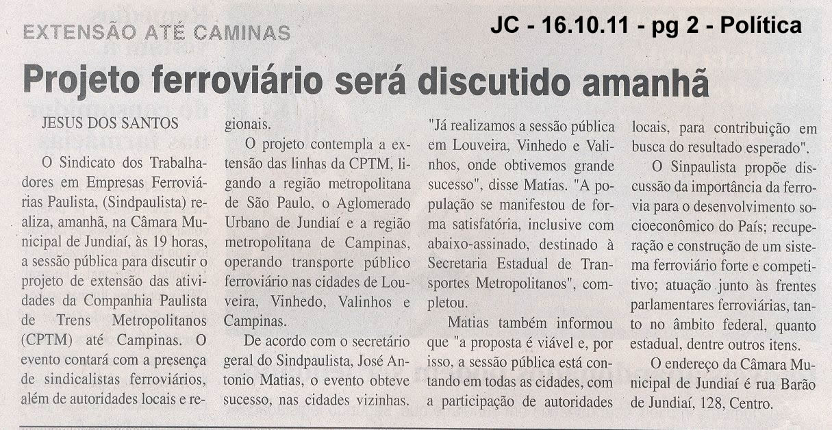 Jornal da Cidade - 16/10/2011