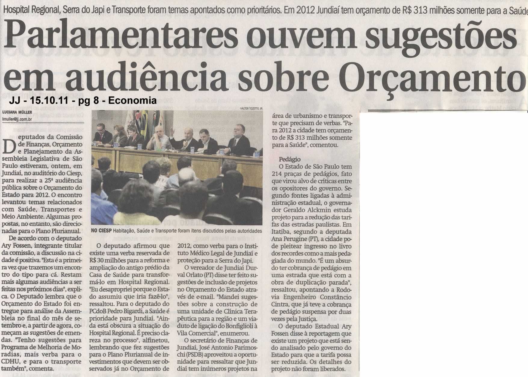 Jornal de Jundiaí - 15/10/2011