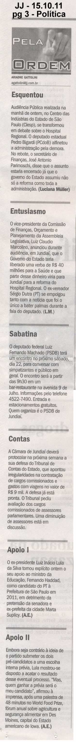 Jornal de Jundiaí - 15/10/2011