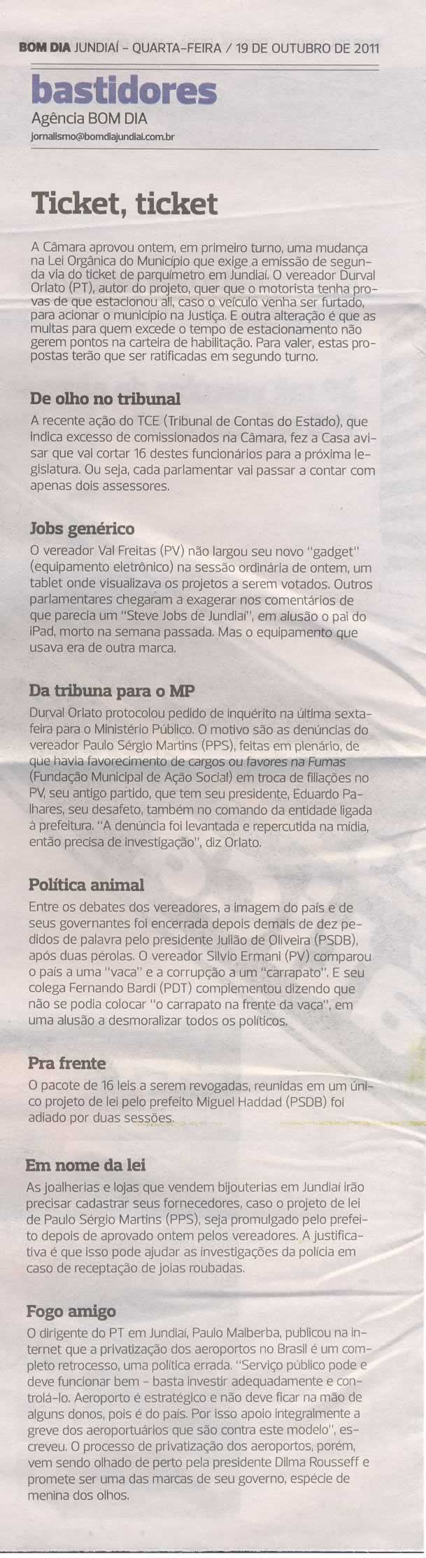 Bom Dia Jundiaí - 19/10/2011