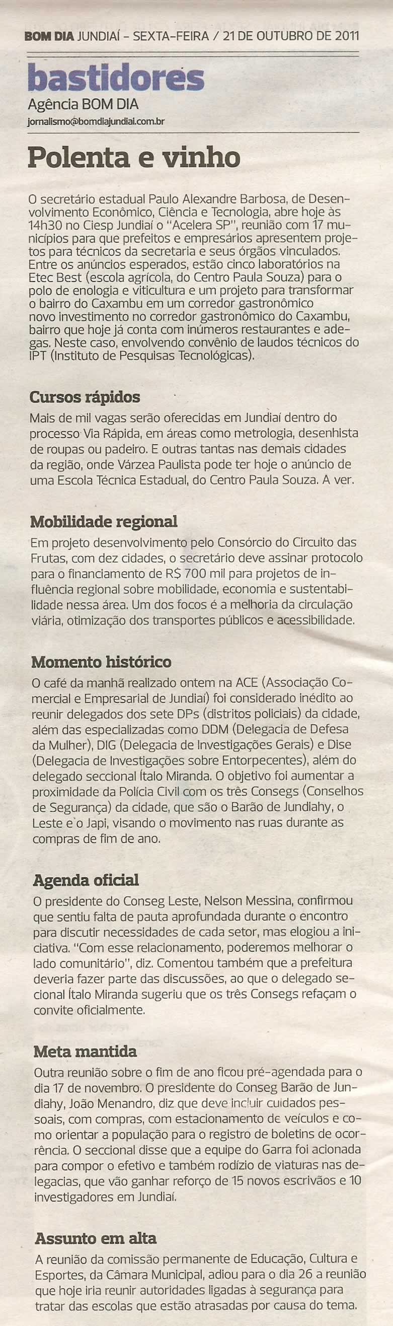Bom Dia Jundiaí - 21/10/2011
