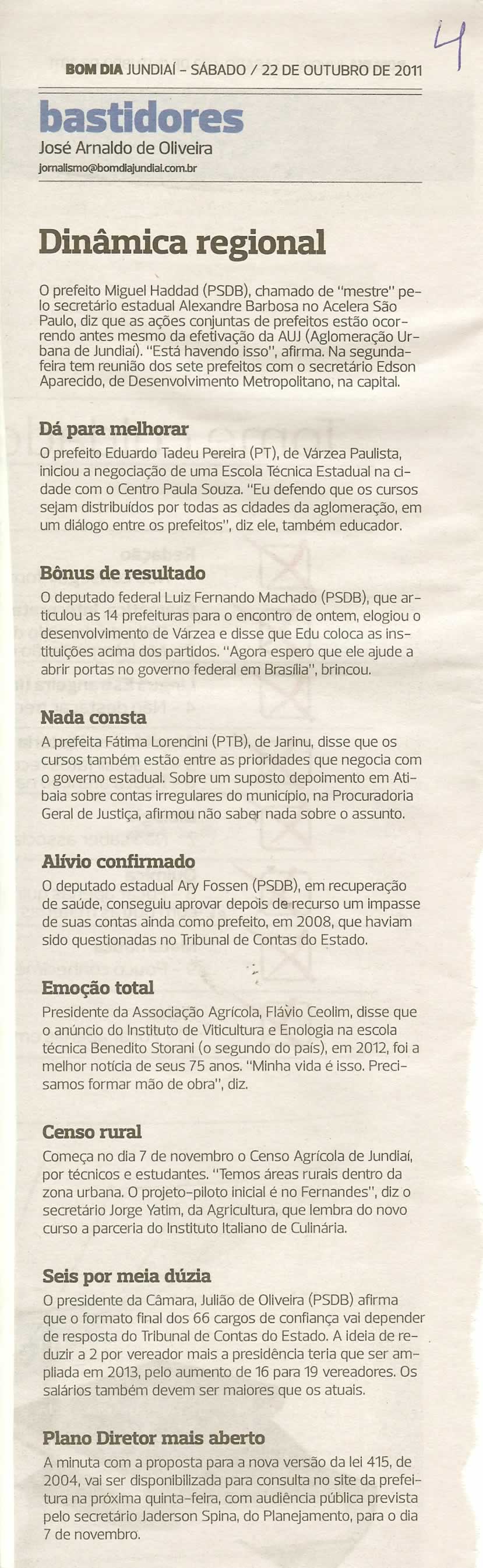 Bom Dia Jundiaí - 22/10/2011
