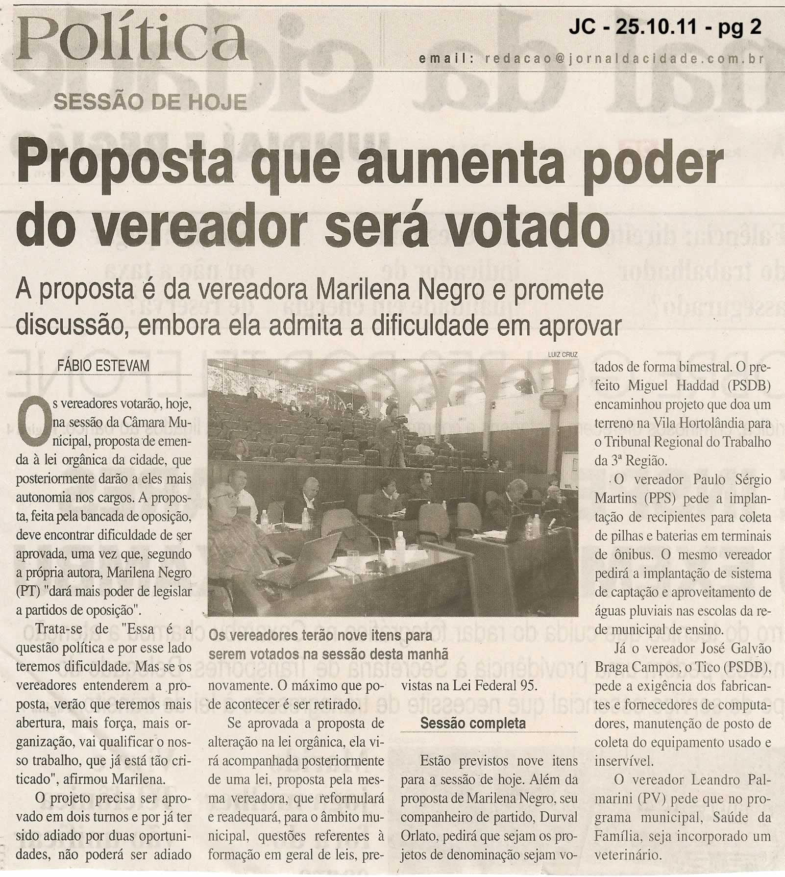 Jornal da Cidade - 25/10/2011