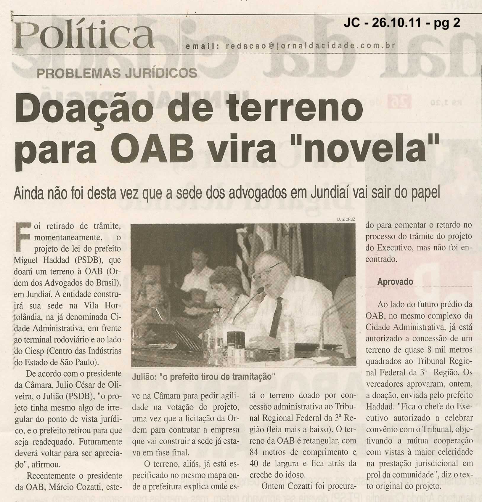 Jornal da Cidade - 26/10/2011