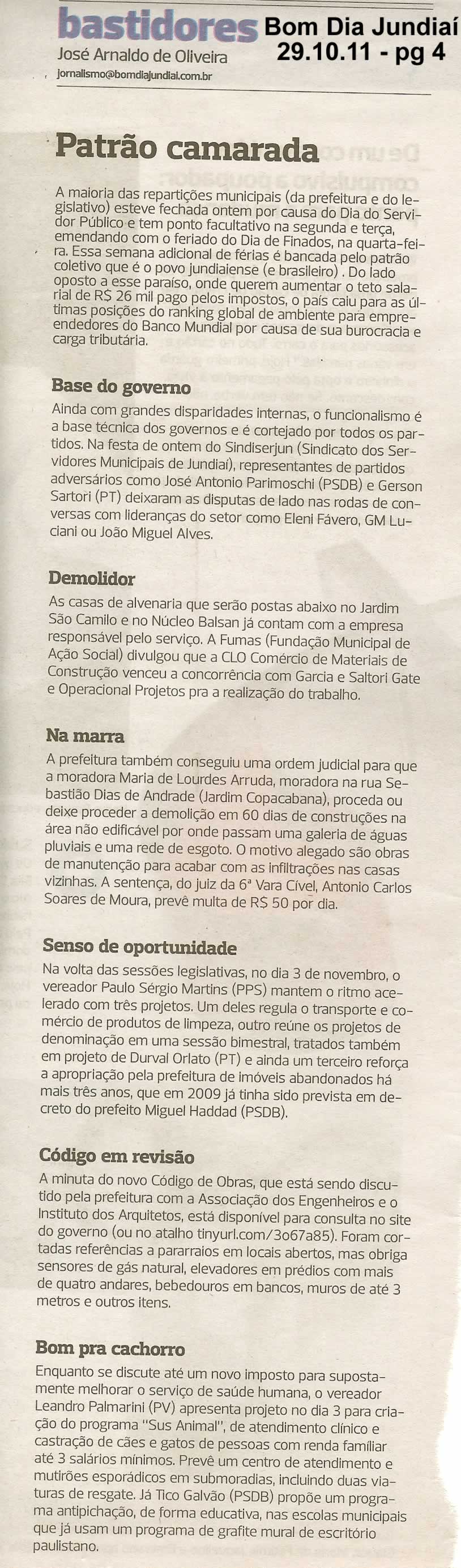 Bom Dia Jundiaí - 29/10/2011