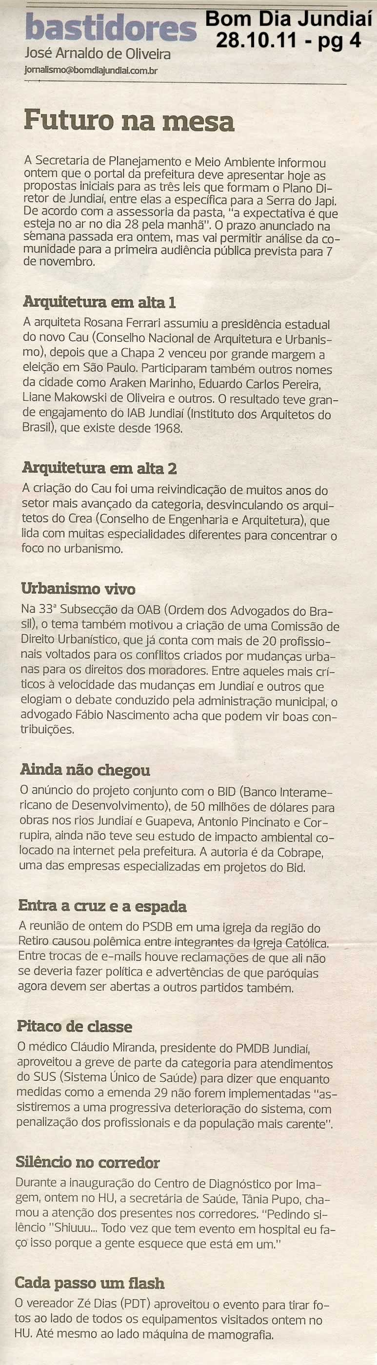 Bom Dia Jundiaí - 28/10/2011