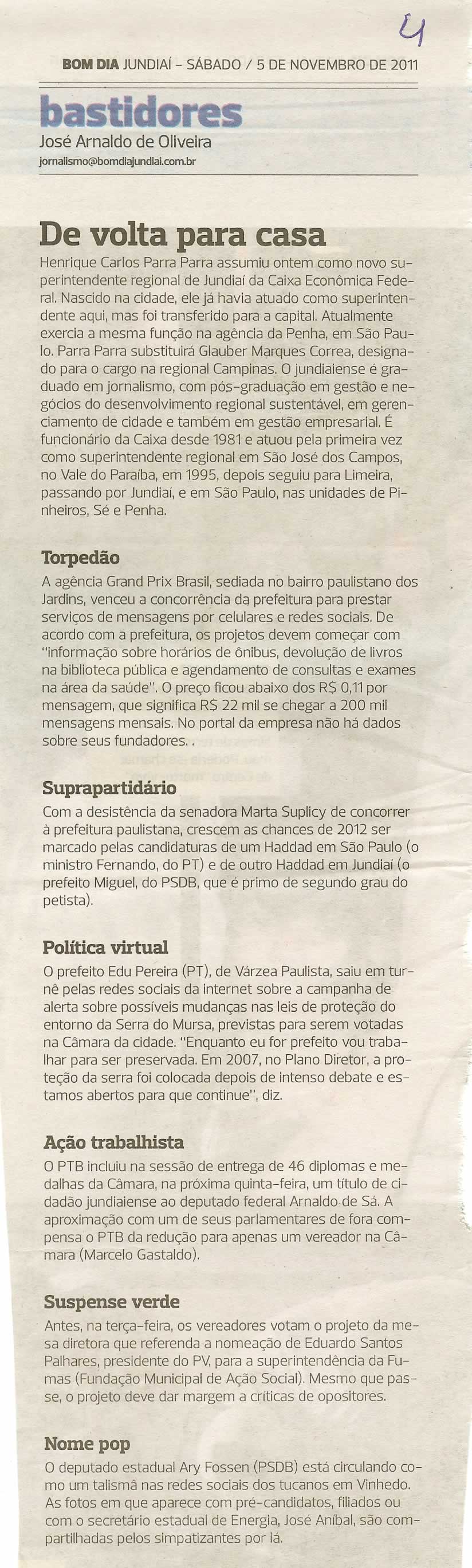 Bom Dia Jundiaí - 05/11/2011