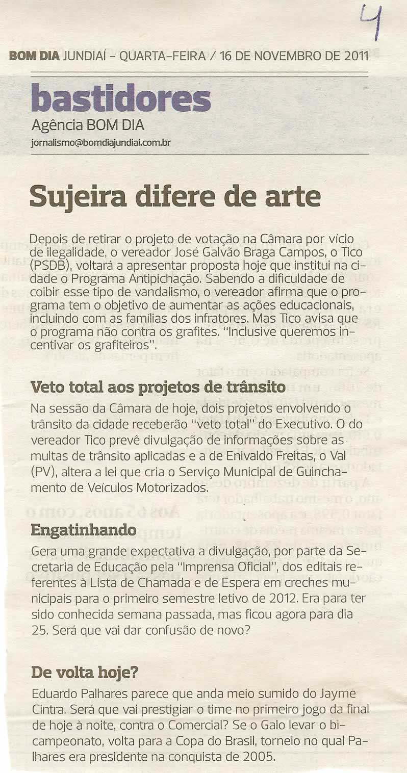 Bom Dia Jundiaí - 16/11/2011