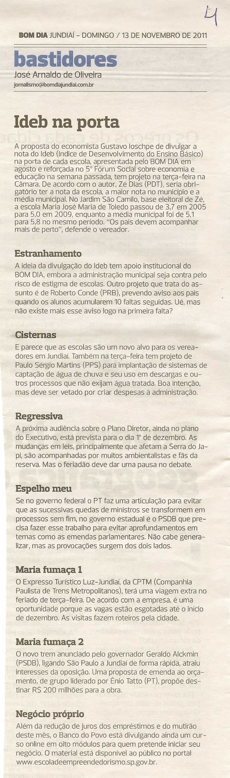 Bom Dia Jundiaí - 13/11/2011