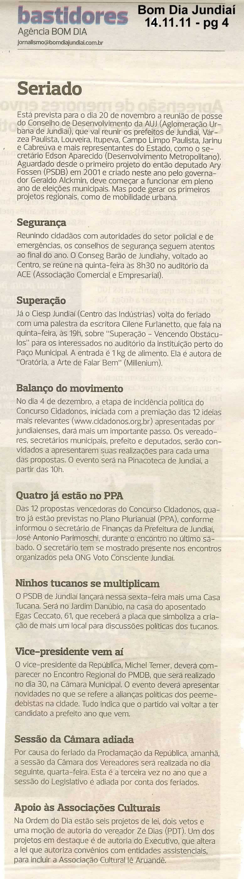 Bom Dia Jundiaí - 14/11/2011