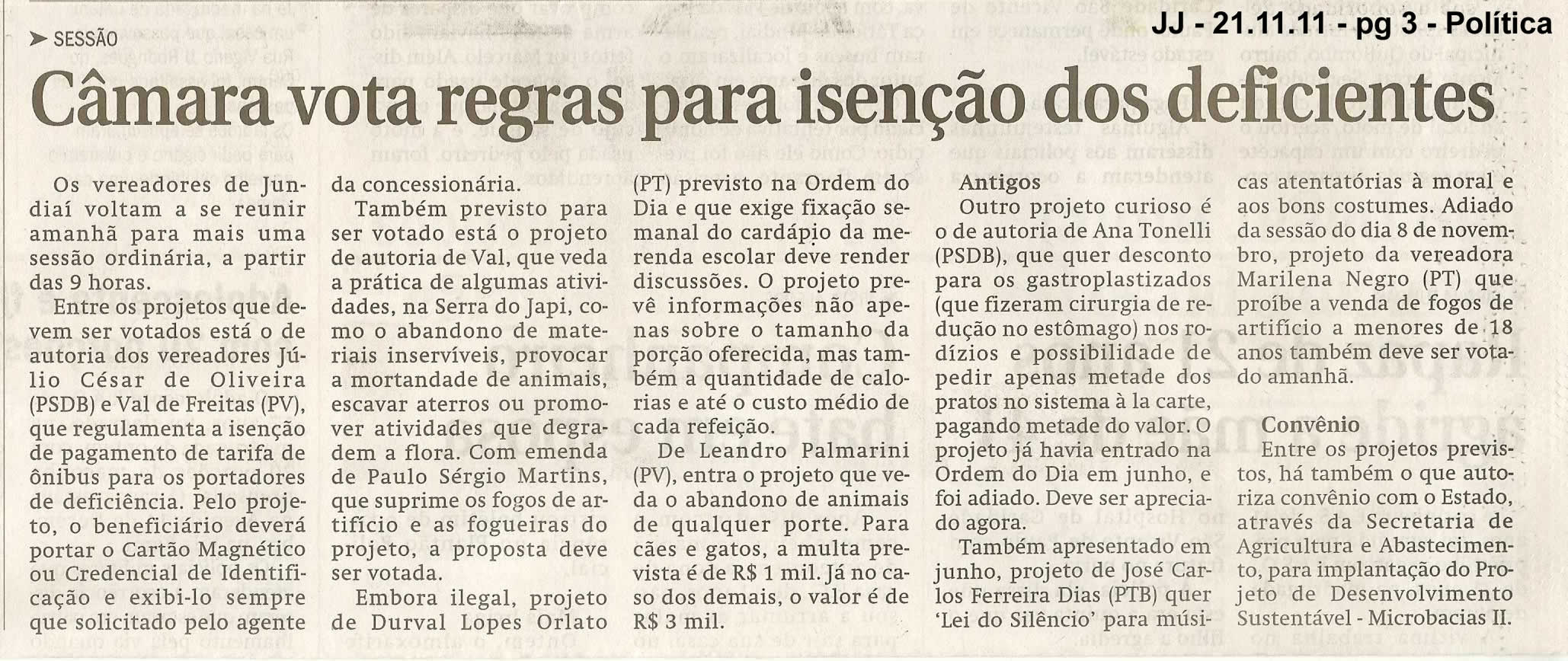Jornal de Jundiaí - 21/11/2011