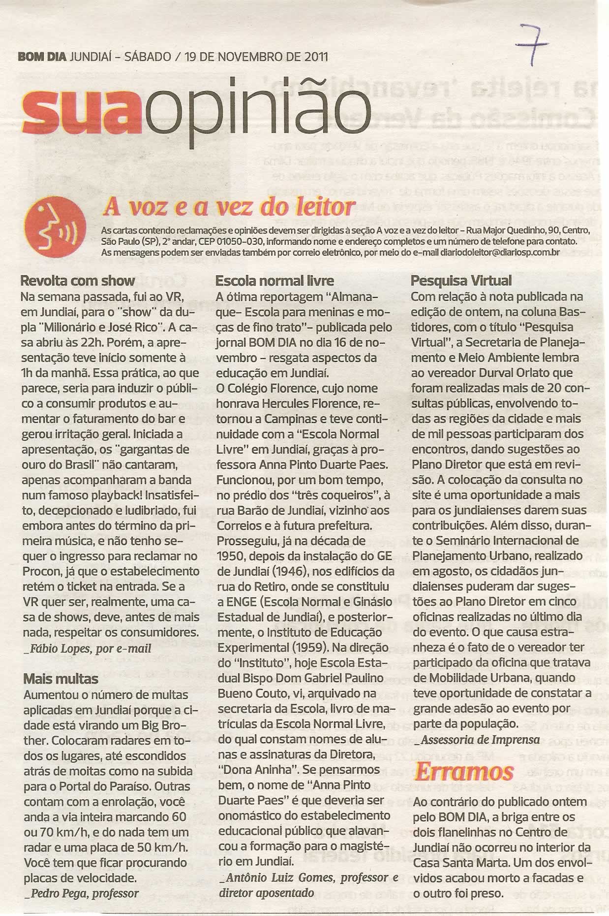 Bom Dia Jundiaí - 19/11/2011